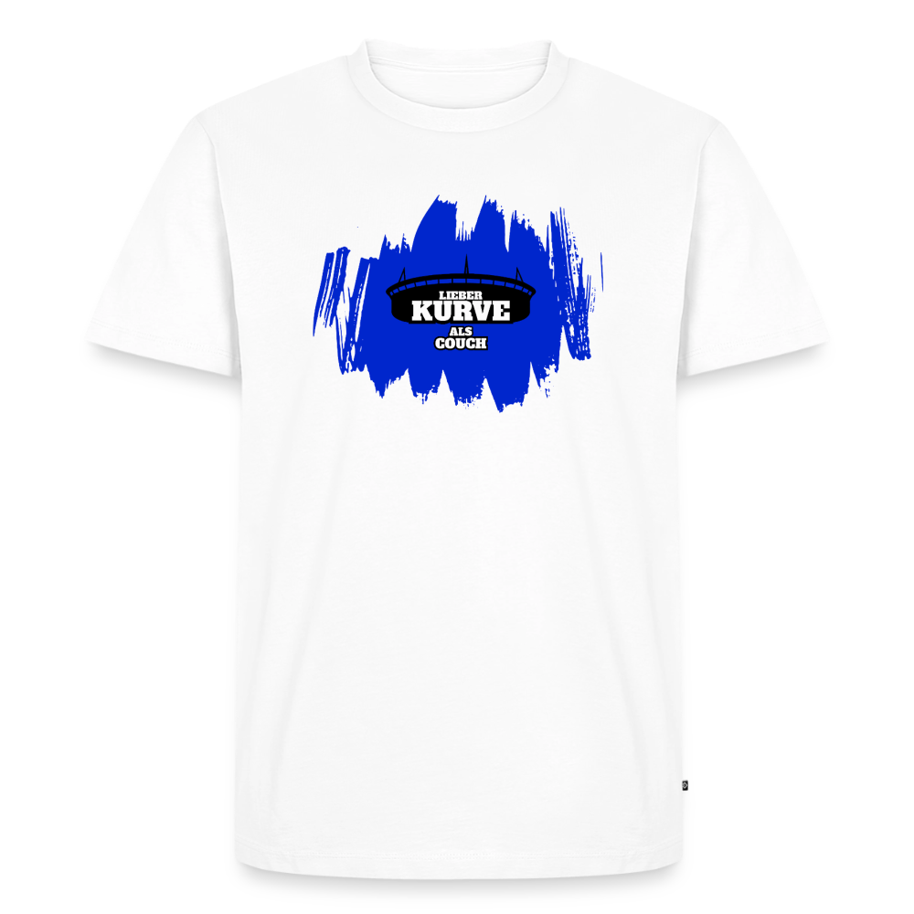 Kurve T-Shirt Blau - Weiß